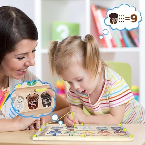 Gifitizi Juguetes Montessori 1 2 3 Años, Juego Magnético Laberinto Juguetes Niños 2 3 4 5 6 Años Juegos Educativos Niños 1-6 Años Regalos Niñas 2 3 4 Años Juegos Niña 2 3 4 5 Años Regalos Cumpleaños