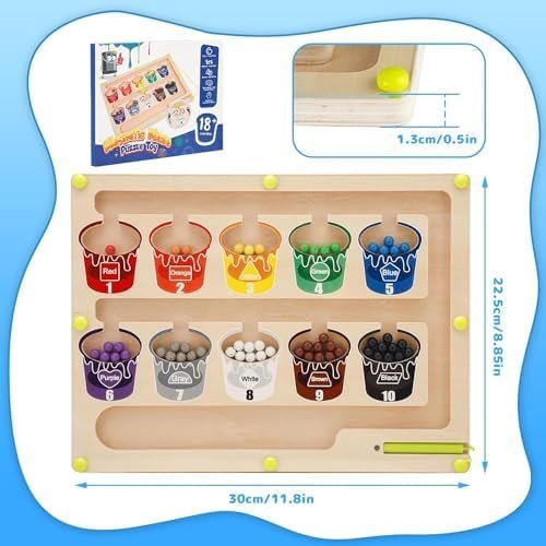 Gifitizi Juguetes Montessori 1 2 3 Años, Juego Magnético Laberinto Juguetes Niños 2 3 4 5 6 Años Juegos Educativos Niños 1-6 Años Regalos Niñas 2 3 4 Años Juegos Niña 2 3 4 5 Años Regalos Cumpleaños