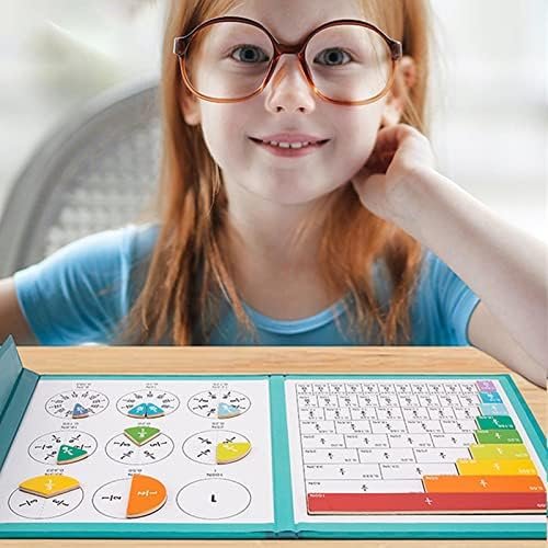 Voihamy Rompecabezas magnético de fracción | Baldosas de rotura magnéticas | Juguetes educativos para aprender fracciones | Juego manipulador de matemáticas de fracción arco iris | Montessori Paste