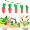 Felly Juguetes Montessori 1 Año, Juguetes de Madera Rompecabezas Zanahorias Clasificación Juego de Pesca Juguetes Educativos Niños, Temprano Regalo de Cumpleaños Navidad para Bebés de 1-3 años