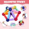 OSDUE 136PCS Juegos de Bloques de Construcción Magnéticos, Juguetes de Varillas Magnéticas, Juegos Educativos de Bloques de Construcción Magnéticos, Juguetes Montessori, Jjuegos de Juguetes Educativos