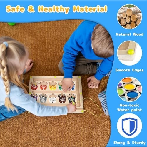 Gifitizi Juguetes Montessori 1 2 3 Años, Juego Magnético Laberinto Juguetes Niños 2 3 4 5 6 Años Juegos Educativos Niños 1-6 Años Regalos Niñas 2 3 4 Años Juegos Niña 2 3 4 5 Años Regalos Cumpleaños