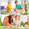 6 in 1 Juguetes Montessori de Madera 1 2 3 Años, Colores Formas Clasificar& Juguetes para apilar y Encajar &Juguete de enhebrar&Juegos magnéticos&Animales de Granja, Juguete Educativo para Bebé Niños