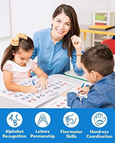 Coogam - Tablero de práctica de letras magnéticas, imanes de rastreo ABC, tablero de alfabeto para aprender a escribir, juguete educativo, motor fino Montessori, regalo para niños de 3 4 5 años