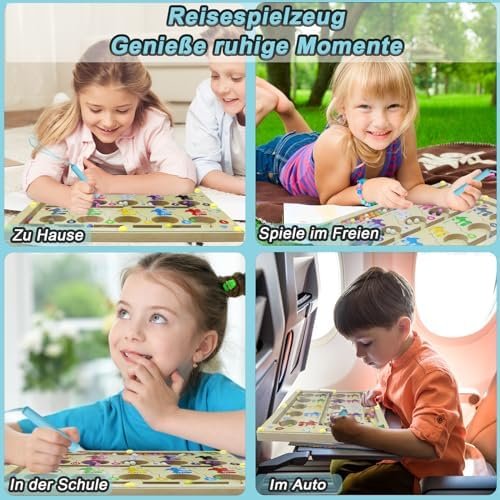 AIVORO Laberinto Magnetico de Colores y Números, Juguetes Montessori de Madera, Juego Educativo para Regalos Cumpleaños Niños, Juego Motricidad Fina 3 4 5 6 Años