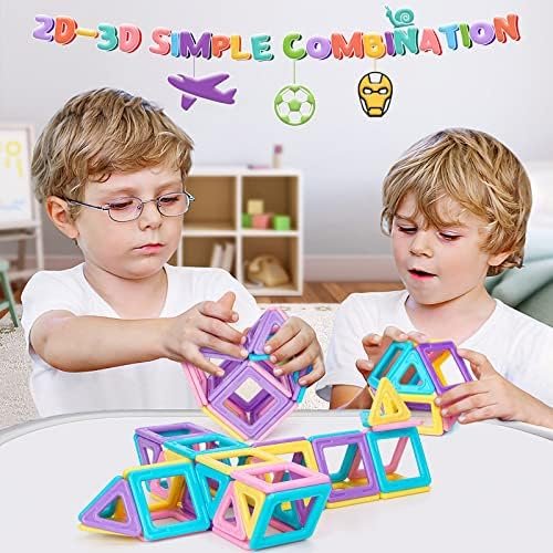Kizmyee Bloques de construcción magnéticos, Macaron magnético Juguetes niños Juego magnético Bloques de construcción magnéticos 42 Piezas, Juguete Educativo Juguete Regalo para niños 3-8 años