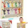 AIVORO Laberinto Magnetico de Colores y Números, Juguetes Montessori de Madera, Juego Educativo para Regalos Cumpleaños Niños, Juego Motricidad Fina 3 4 5 6 Años
