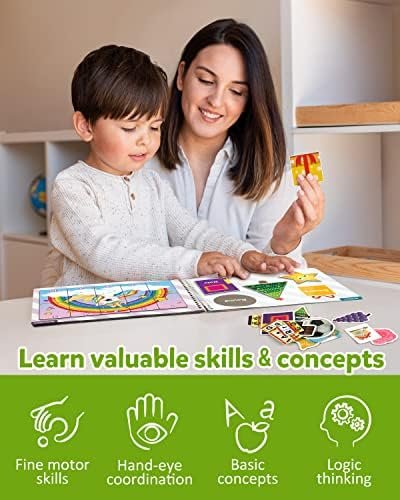Coogam Preschool Magnetic Busy Book, 9 Pegatinas temáticas Juguetes sensoriales Habilidades motoras Finas Carpeta de Aprendizaje Libro silencioso Montessori Juguetes para niños