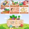 6 in 1 Juguetes Montessori de Madera 1 2 3 Años, Colores Formas Clasificar& Juguetes para apilar y Encajar &Juguete de enhebrar&Juegos magnéticos&Animales de Granja, Juguete Educativo para Bebé Niños