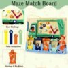 TOP BRIGHT Tablero de laberinto magnético Montessori juguetes para niños de 3 a 5 años, juego de clasificación de imanes de basura de madera, juguetes educativos, juguete de viaje para niños pequeños,