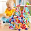 OSDUE 136PCS Juegos de Bloques de Construcción Magnéticos, Juguetes de Varillas Magnéticas, Juegos Educativos de Bloques de Construcción Magnéticos, Juguetes Montessori, Jjuegos de Juguetes Educativos