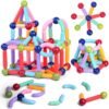 OSDUE 136PCS Juegos de Bloques de Construcción Magnéticos, Juguetes de Varillas Magnéticas, Juegos Educativos de Bloques de Construcción Magnéticos, Juguetes Montessori, Jjuegos de Juguetes Educativos