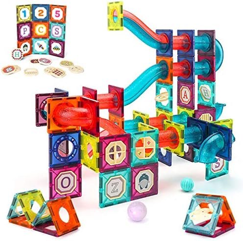 VATOS Bloques de construcción magnéticos para niños, 125 Unidades, Extragrande Stem, Juguetes de construcción magnéticos, Azulejos magnéticos para niños y niñas, Regalo Creativo de 3 a 8 años
