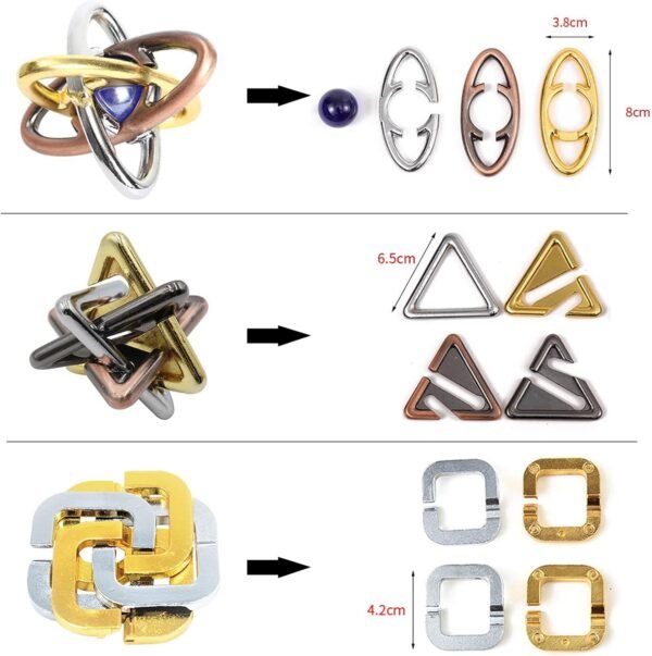 Rompecabezas Metal, Joyeee Brain Teaser Puzzle Desbloqueo Enclavamiento Desenreda Juego IQ Entrenamiento, Juguetes de Educativa Inteligencia para Adultos y Niños Challenge, Dificultad Alta - 36Pcs A