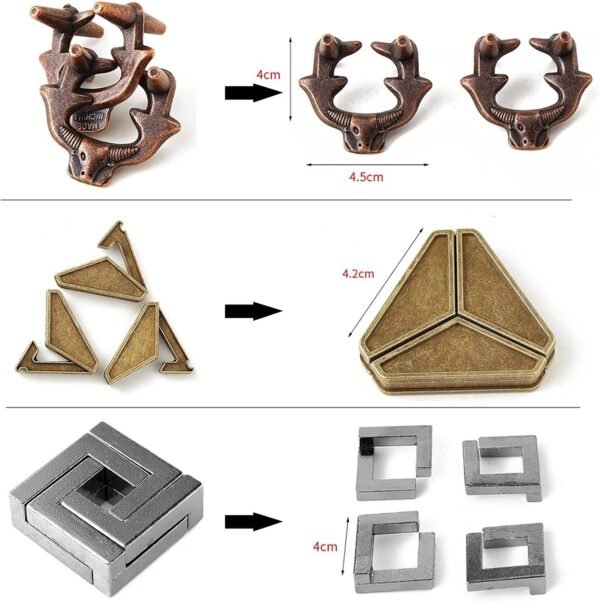 Rompecabezas Metal, Joyeee Brain Teaser Puzzle Desbloqueo Enclavamiento Desenreda Juego IQ Entrenamiento, Juguetes de Educativa Inteligencia para Adultos y Niños Challenge, Dificultad Alta - 36Pcs A