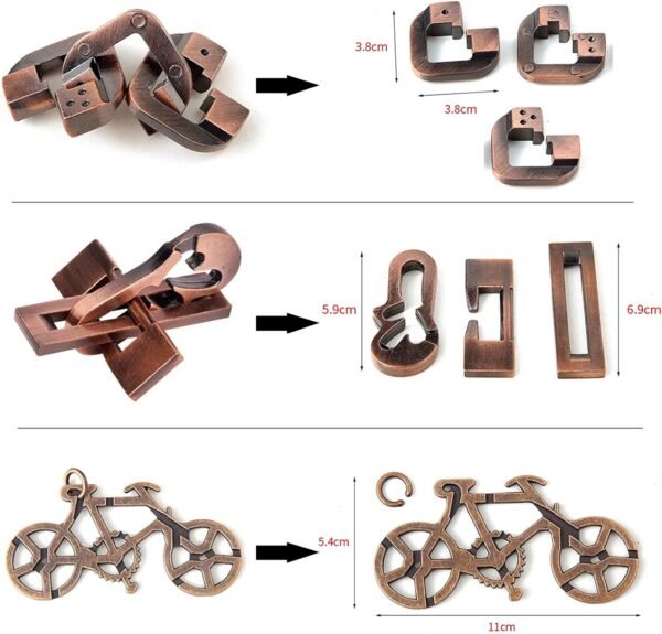 Rompecabezas Metal, Joyeee Brain Teaser Puzzle Desbloqueo Enclavamiento Desenreda Juego IQ Entrenamiento, Juguetes de Educativa Inteligencia para Adultos y Niños Challenge, Dificultad Alta - 36Pcs A