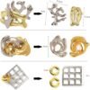 Rompecabezas Metal, Joyeee Brain Teaser Puzzle Desbloqueo Enclavamiento Desenreda Juego IQ Entrenamiento, Juguetes de Educativa Inteligencia para Adultos y Niños Challenge, Dificultad Alta - 36Pcs A