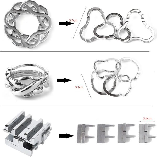 Rompecabezas Metal, Joyeee Brain Teaser Puzzle Desbloqueo Enclavamiento Desenreda Juego IQ Entrenamiento, Juguetes de Educativa Inteligencia para Adultos y Niños Challenge, Dificultad Alta - 36Pcs A