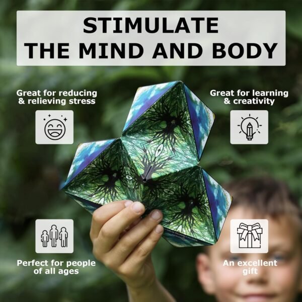SHASHIBO paquete de 4 cajas de cambios de forma (36 imanes de tierras raras) STEM/STEAM Fidget geométrica 3D magnético transformador magnético cubo mágico