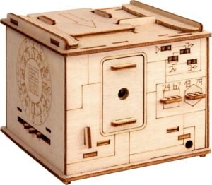 ESC Welt Space Box - Caja Rompecabezas de Madera con Compartimentos Ocultos para Adolescentes y Adultos - Caja Secreta para Jugar en Familia - Caja Escape Room para Fanáticos de los Rompecabezas