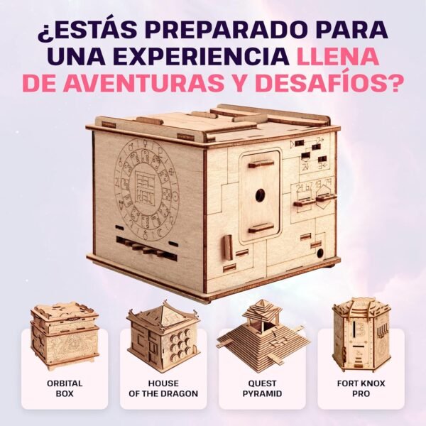 ESC Welt Space Box - Caja Rompecabezas de Madera con Compartimentos Ocultos para Adolescentes y Adultos - Caja Secreta para Jugar en Familia - Caja Escape Room para Fanáticos de los Rompecabezas