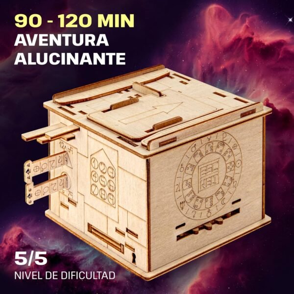 ESC Welt Space Box - Caja Rompecabezas de Madera con Compartimentos Ocultos para Adolescentes y Adultos - Caja Secreta para Jugar en Familia - Caja Escape Room para Fanáticos de los Rompecabezas