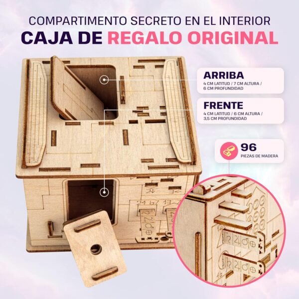 ESC Welt Space Box - Caja Rompecabezas de Madera con Compartimentos Ocultos para Adolescentes y Adultos - Caja Secreta para Jugar en Familia - Caja Escape Room para Fanáticos de los Rompecabezas