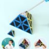 ROXENDA Cubos de Velocidad, [5 Pack] Speed Cube Set de 2x2 3x3 Pirámide Dodecaedro Skew Cube Pegatina de Fibra Carbono Magic Cube Colección Rompecabezas Juguete