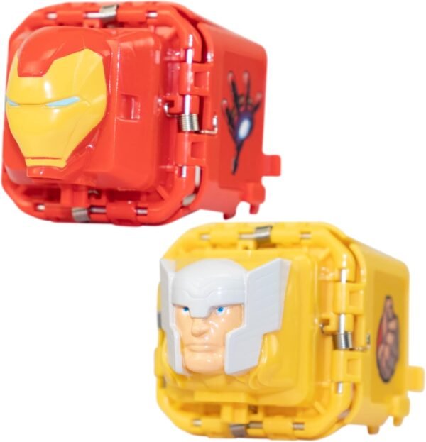 Battle Cubes Paquete de 2 Vengadores - Iron Man y Thor, Papel de Roca, Juego de Tijeras