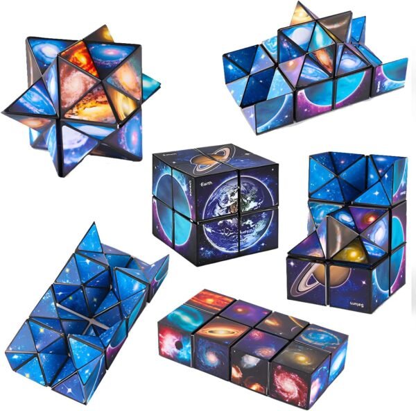 LiRiQi Magic Star Cubo, Cubo mágica Estrella 2 en 1, Cubo Infinito, Juguetes Ciencia Popular Rompecabezas Mágicos para Niños y Adultos, Cubo Creativo de descompresión, Puzzles 3D, Juguetes educativos