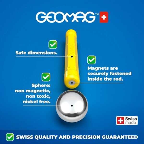 Geomag- Supercolor N.A Construcción Magnéticos, Color Azul, Verde, Amarillo, Naranja, Rojo (392)