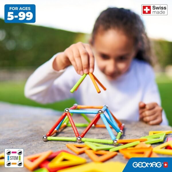 Geomag- Supercolor N.A Construcción Magnéticos, Color Azul, Verde, Amarillo, Naranja, Rojo (392)
