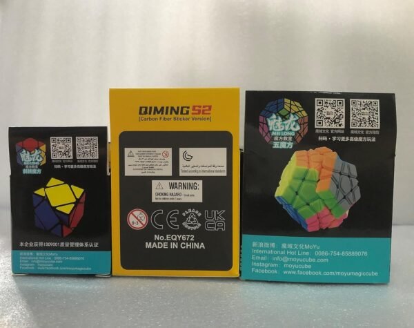 ROXENDA Cubos de Velocidad, [5 Pack] Speed Cube Set de 2x2 3x3 Pirámide Dodecaedro Skew Cube Pegatina de Fibra Carbono Magic Cube Colección Rompecabezas Juguete