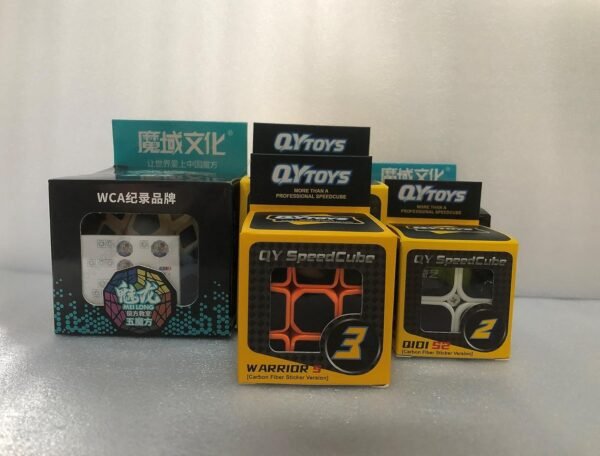ROXENDA Cubos de Velocidad, [5 Pack] Speed Cube Set de 2x2 3x3 Pirámide Dodecaedro Skew Cube Pegatina de Fibra Carbono Magic Cube Colección Rompecabezas Juguete