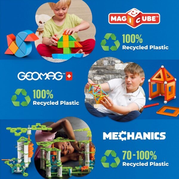 Geomag- Supercolor N.A Construcción Magnéticos, Color Azul, Verde, Amarillo, Naranja, Rojo (392)