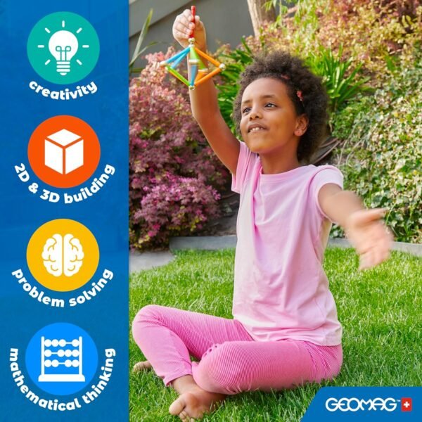 Geomag- Supercolor N.A Construcción Magnéticos, Color Azul, Verde, Amarillo, Naranja, Rojo (392)