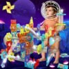 Glitter Bloques Magneticos Construccion Niños 3D Juegos Imanes, 81 Piezas Magnetic Tiles Juguetes, Multicolor Educativos Magnéticos Building Blocks Kit, Creatividad Regalos para Chicos Niñas