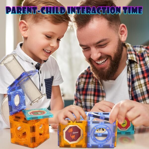 Glitter Bloques Magneticos Construccion Niños 3D Juegos Imanes, 81 Piezas Magnetic Tiles Juguetes, Multicolor Educativos Magnéticos Building Blocks Kit, Creatividad Regalos para Chicos Niñas