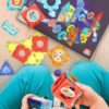 Glitter Bloques Magneticos Construccion Niños 3D Juegos Imanes, 81 Piezas Magnetic Tiles Juguetes, Multicolor Educativos Magnéticos Building Blocks Kit, Creatividad Regalos para Chicos Niñas